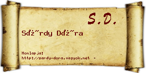 Sárdy Dóra névjegykártya
